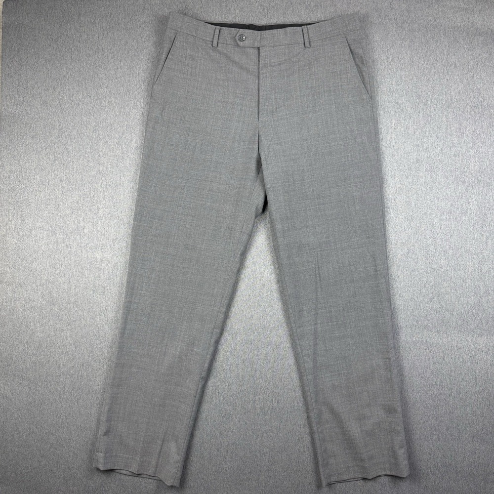 Black Brown 1826 Dress Pants Mens 36x32 Gray Wool Blend Business Preppy